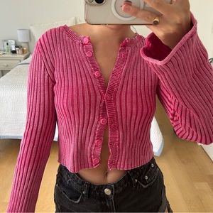 Acid washed cardigan